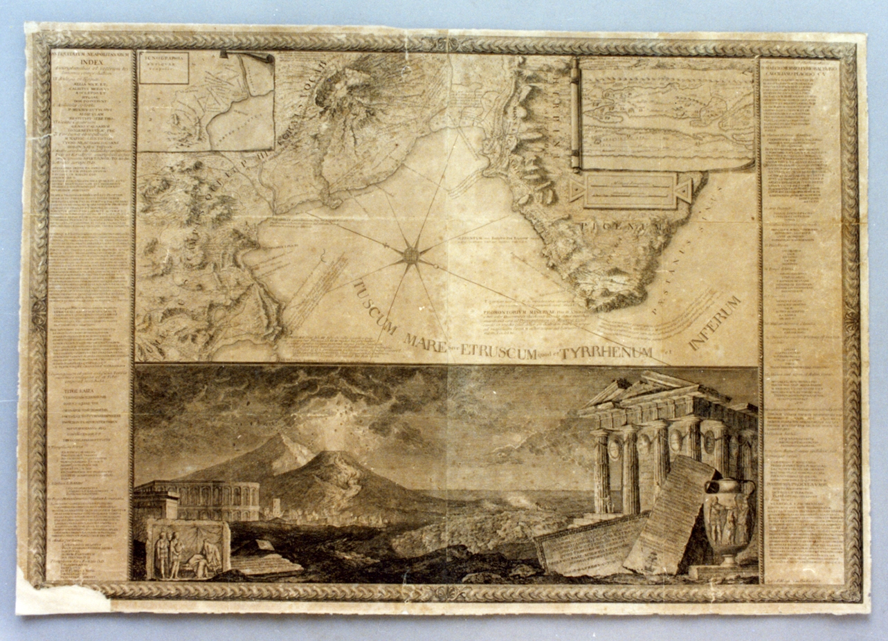 carta topografica del golfo di Napoli (stampa) di Cardon Antoine Alexandre Joseph, Bracci Giuseppe (sec. XVIII)
