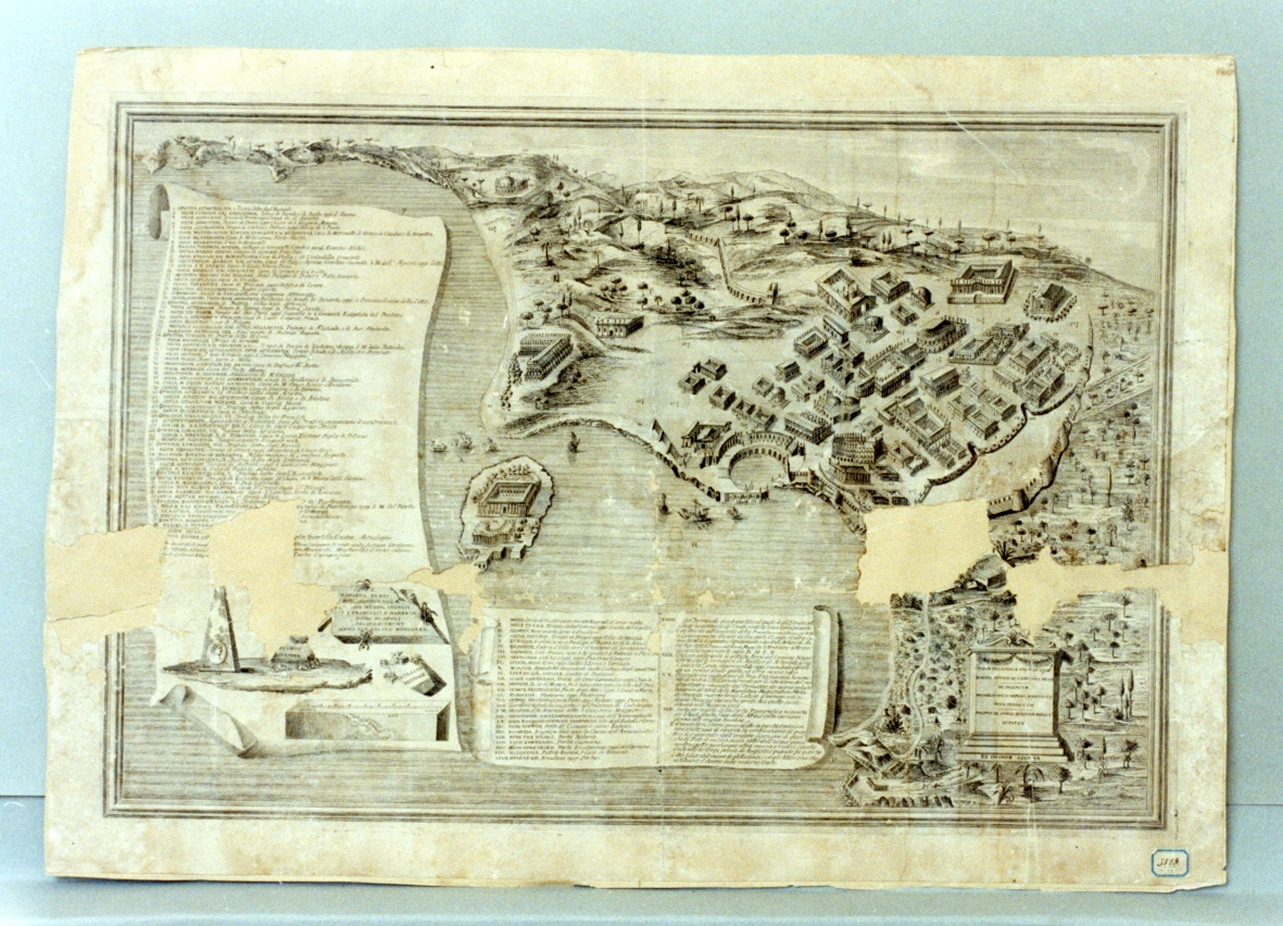 pianta di Napoli greco romana (stampa) di Maresca Francesco (sec. XVIII)