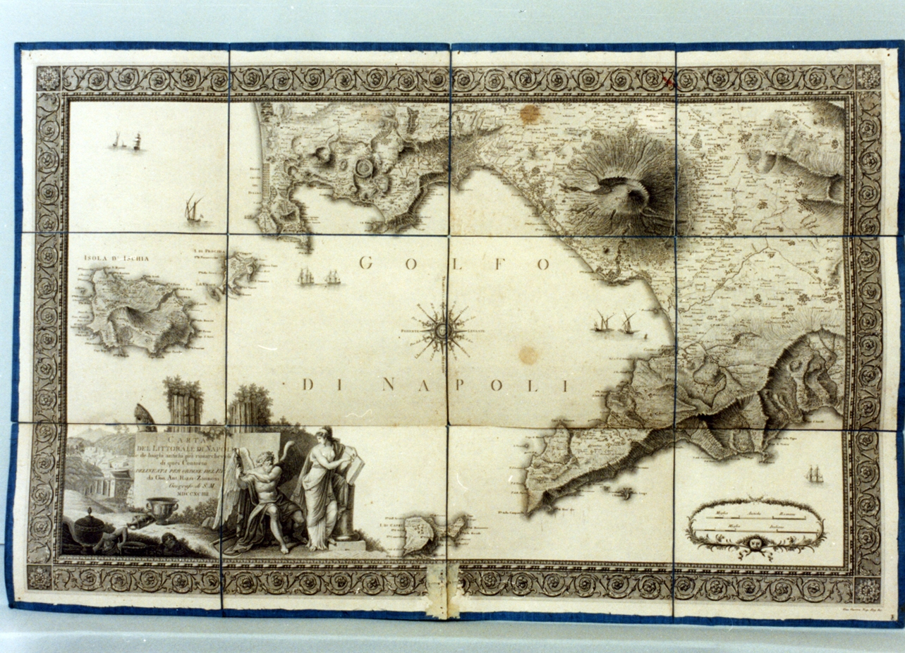 carta topografica del golfo di Napoli (stampa) di Guerra Giuseppe (sec. XVIII)