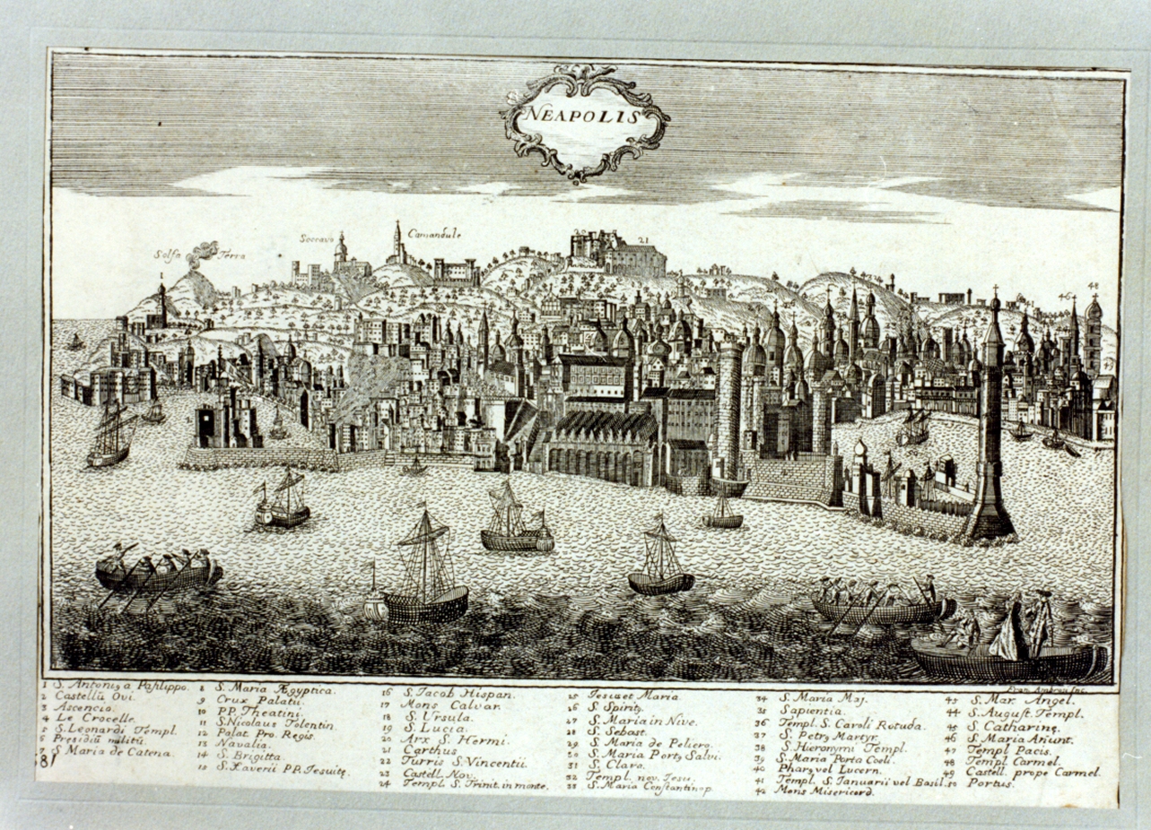 veduta di Napoli (stampa) di Ambrosi Francesco (seconda metà sec. XVIII)