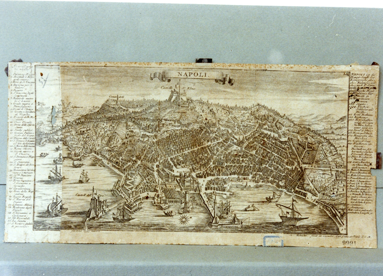 veduta di Napoli (stampa) di Bodenehr Gabriel il Vecchio (sec. XVIII)