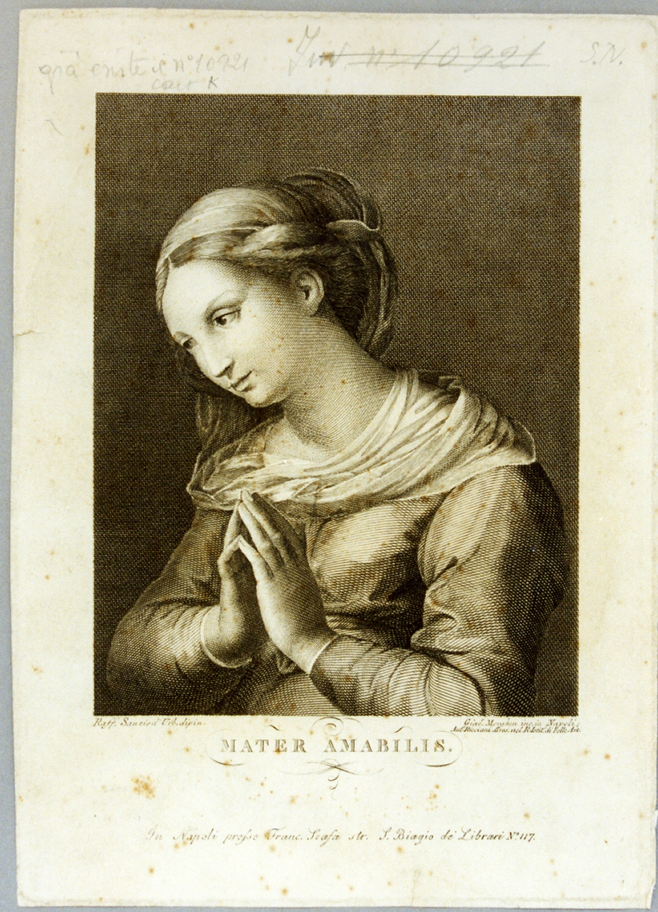 Madonna orante (stampa a colori) di Ricciani Antonio (sec. XIX)