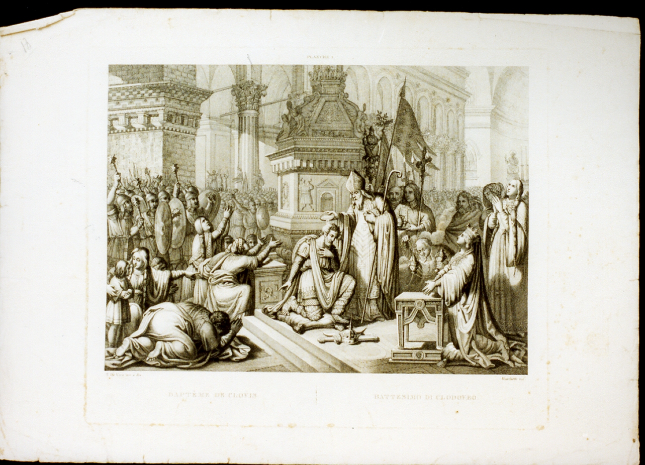 battesimo di Clodoveo (stampa) di De Vivo Tommaso, Marchetti Domenico (sec. XIX)
