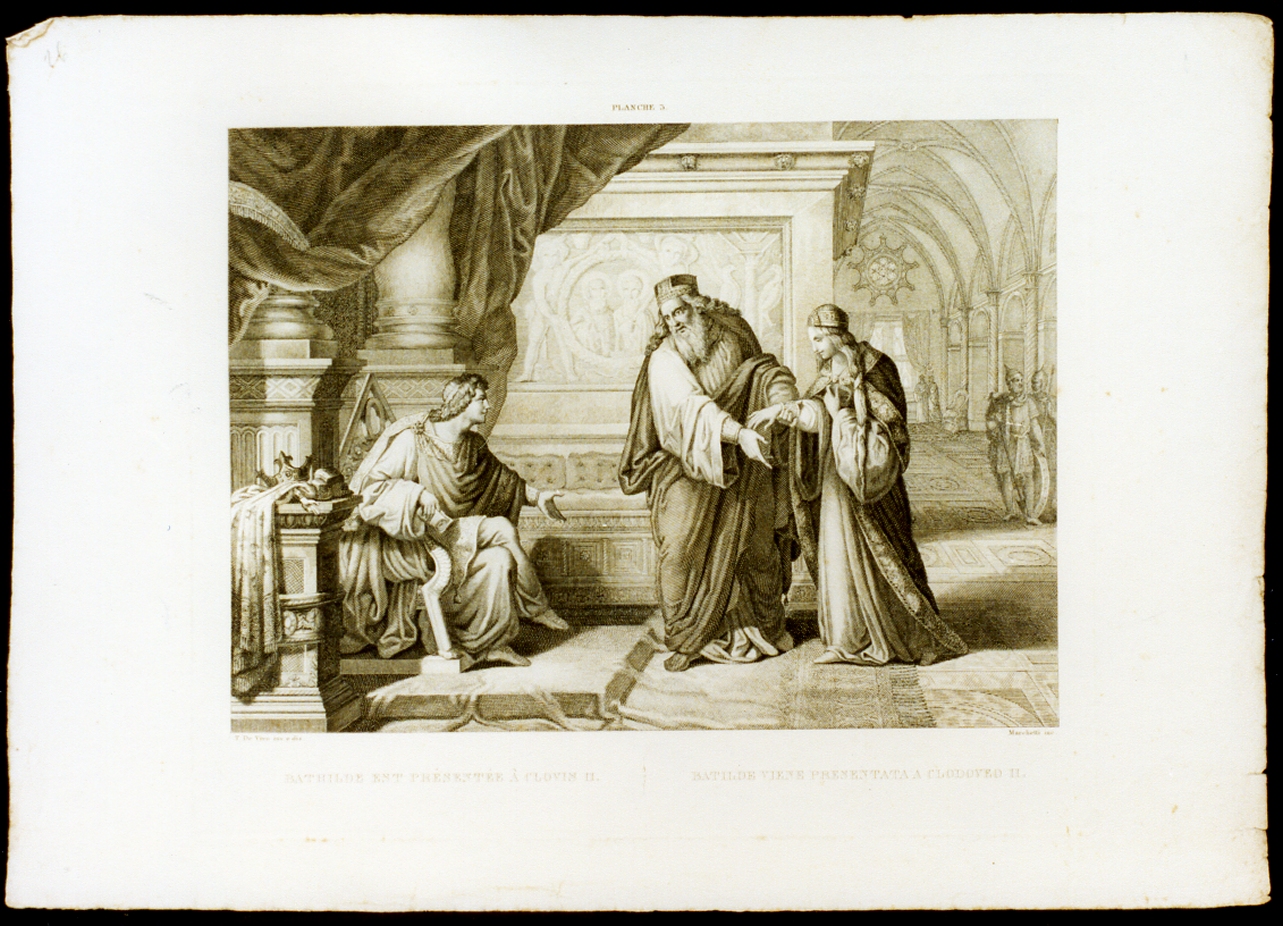 Batilde presentata a Clodoveo II (stampa) di Marchetti Domenico, De Vivo Tommaso (sec. XIX)