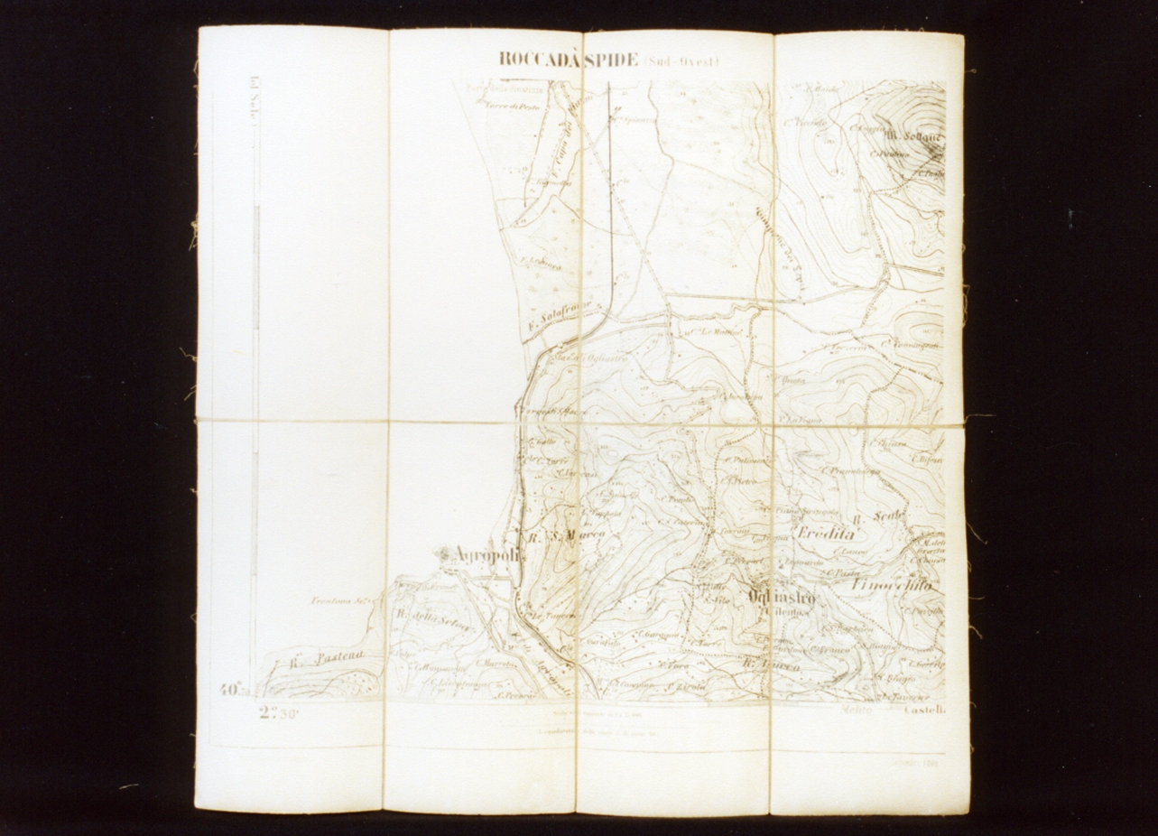 carta geografica di Roccadaspide (stampa) - ambito italiano (sec. XX)