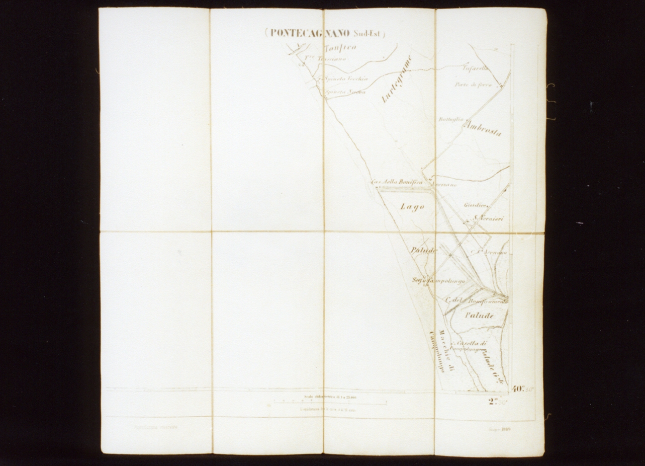 carta geografica di Pontecagnano (stampa) - ambito italiano (sec. XIX)
