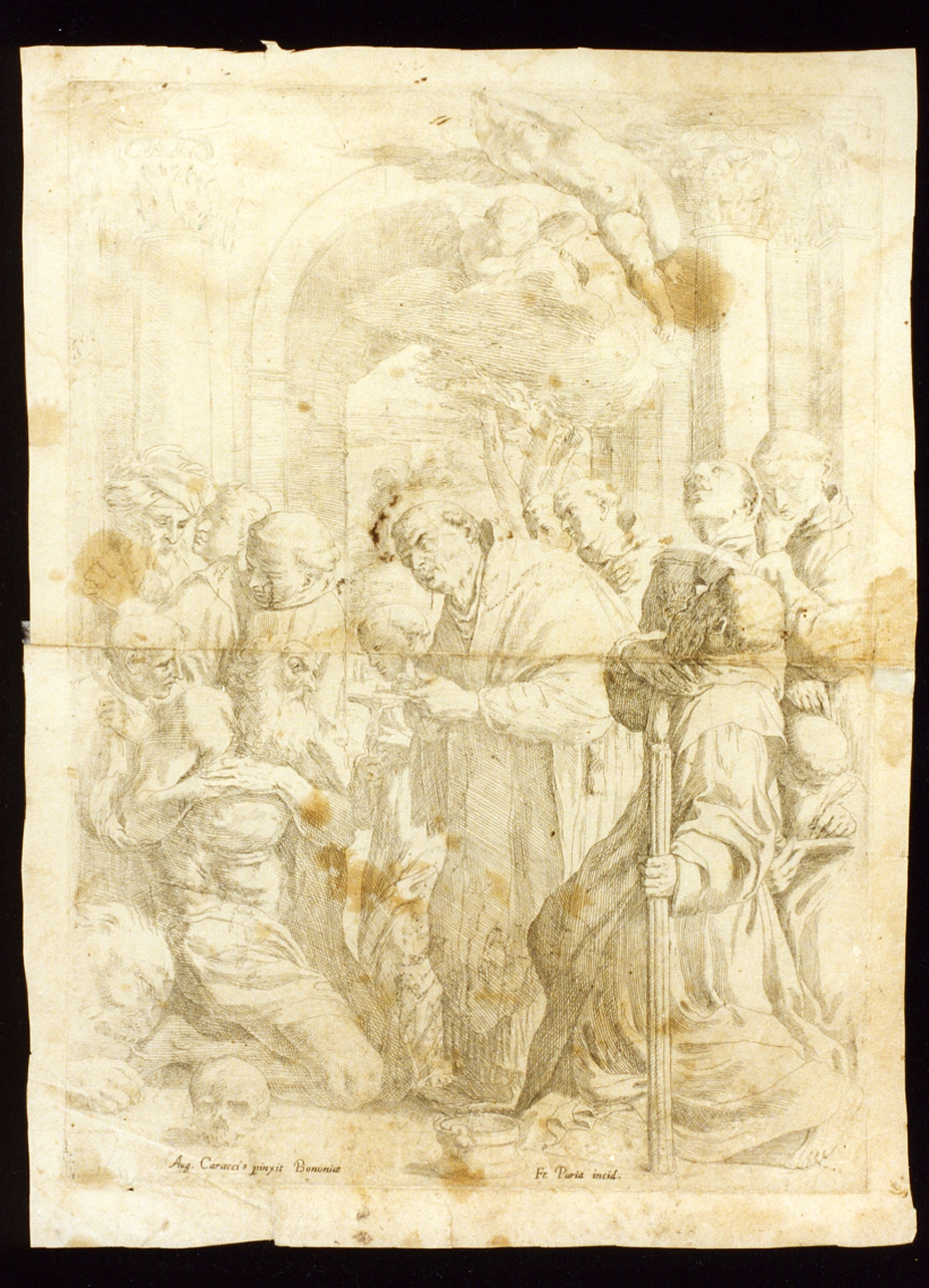 comunione di San Girolamo (stampa tagliata) - ambito italiano (sec. XVII)