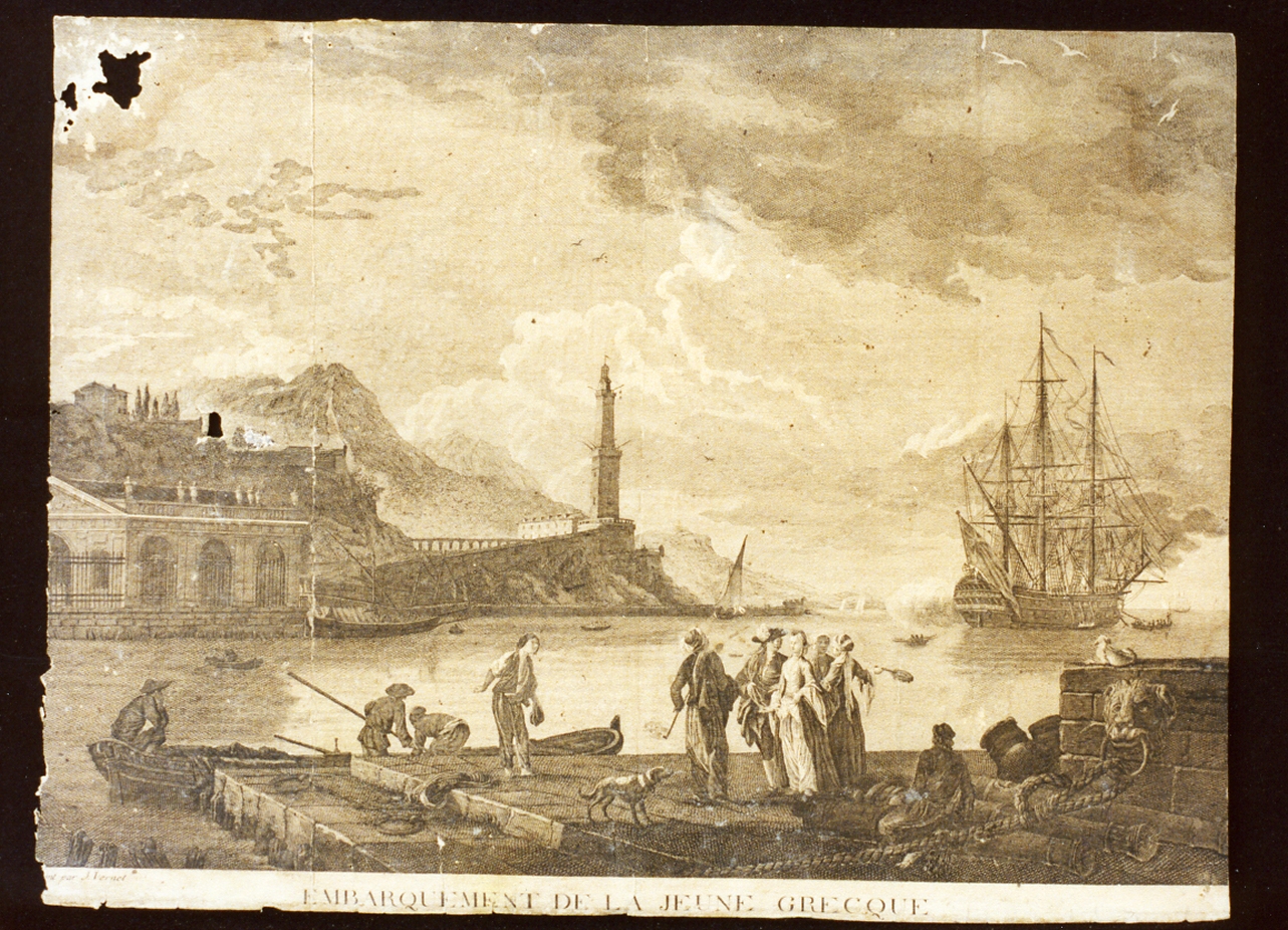 paesaggio marino (stampa) di Vernet Claude Joseph (seconda metà sec. XVIII)