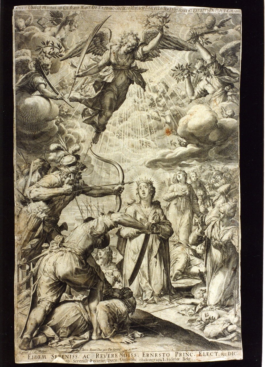 martirio di Sant'Orsola (stampa) di Sadeler Jan il Vecchio (secc. XVI/ XVII)