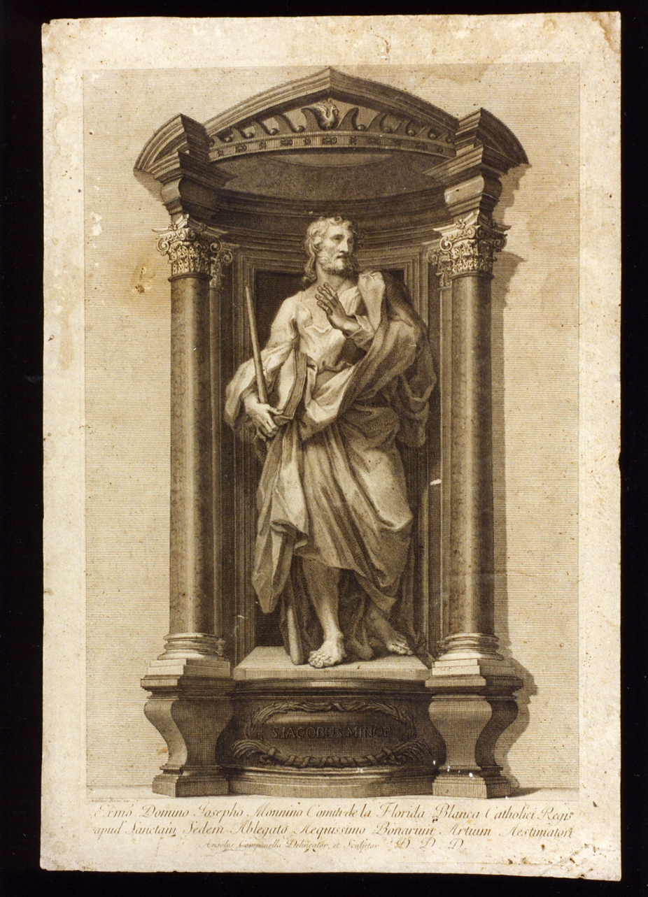 statua di San Giacomo Minore (stampa) di Campanella Angelo (secc. XVIII/ XIX)