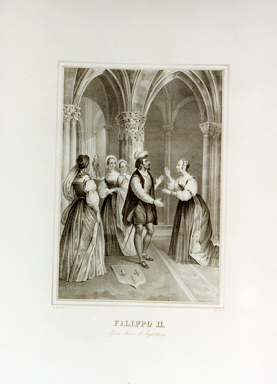 Nozze di Filippo II e Maria d'Ungheria (stampa) - ambito napoletano (sec. XIX)
