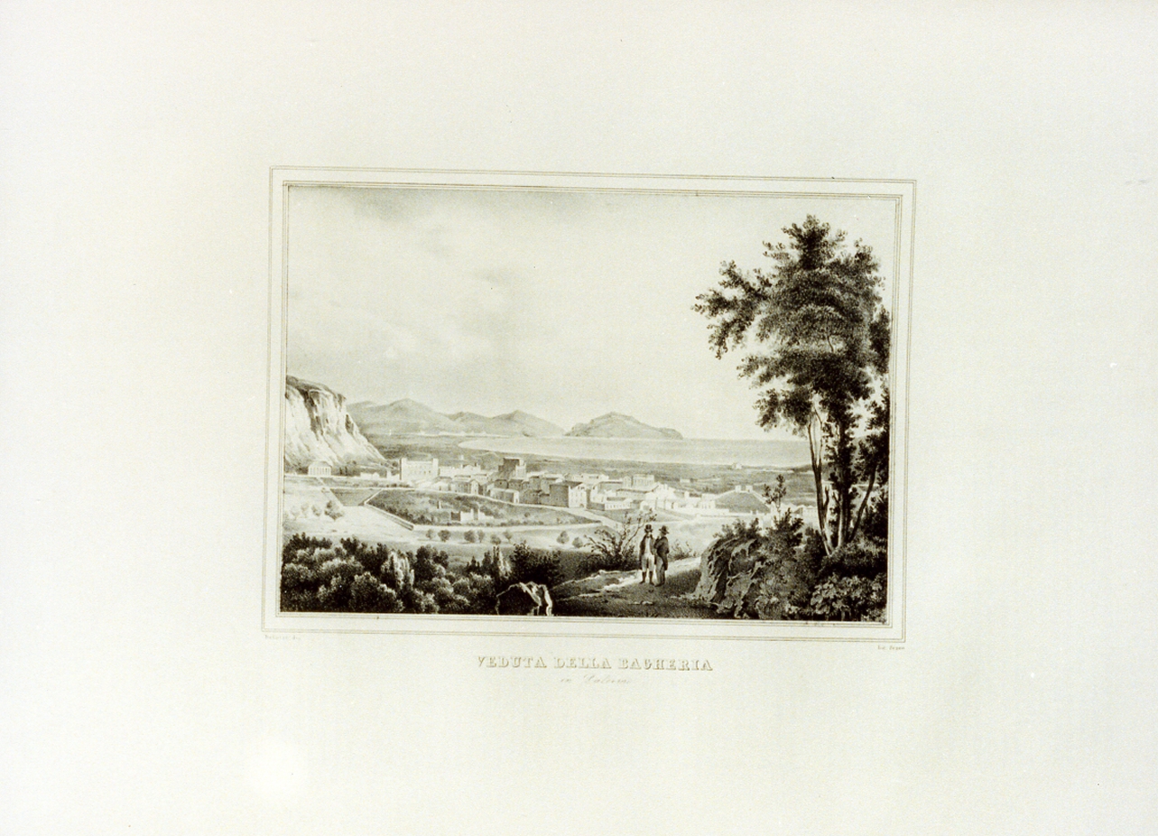veduta con la bagheria a Palermo (stampa) - ambito napoletano (sec. XIX)