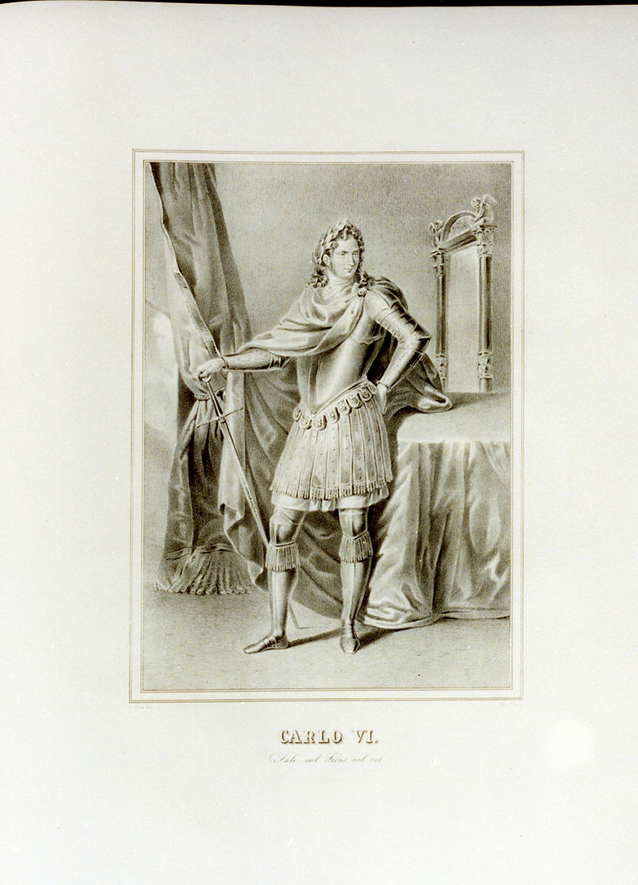 ritratto dell'imperatore Carlo VI d'Asburgo (stampa) - ambito napoletano (sec. XIX)