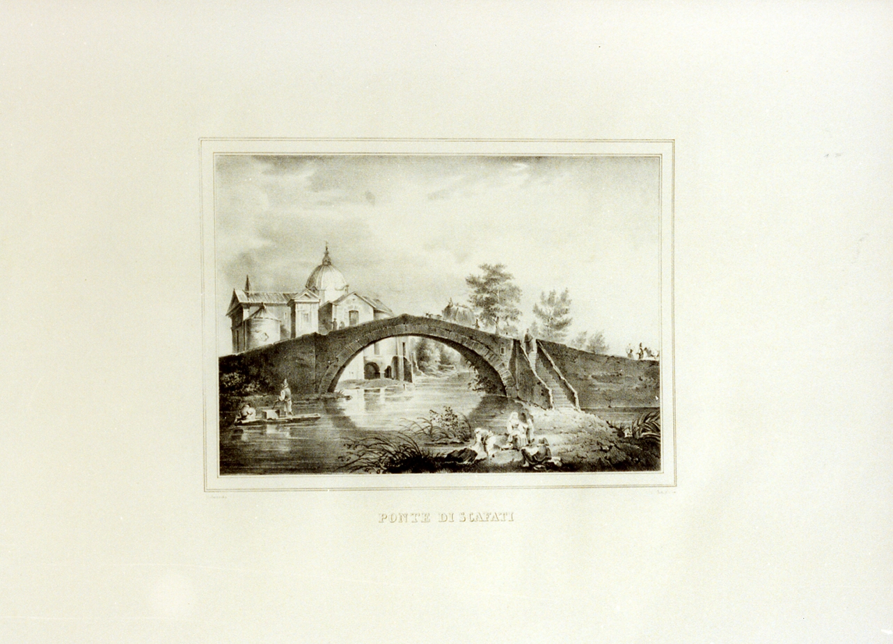 veduta del ponte di Scafati (stampa) - ambito napoletano (sec. XIX)