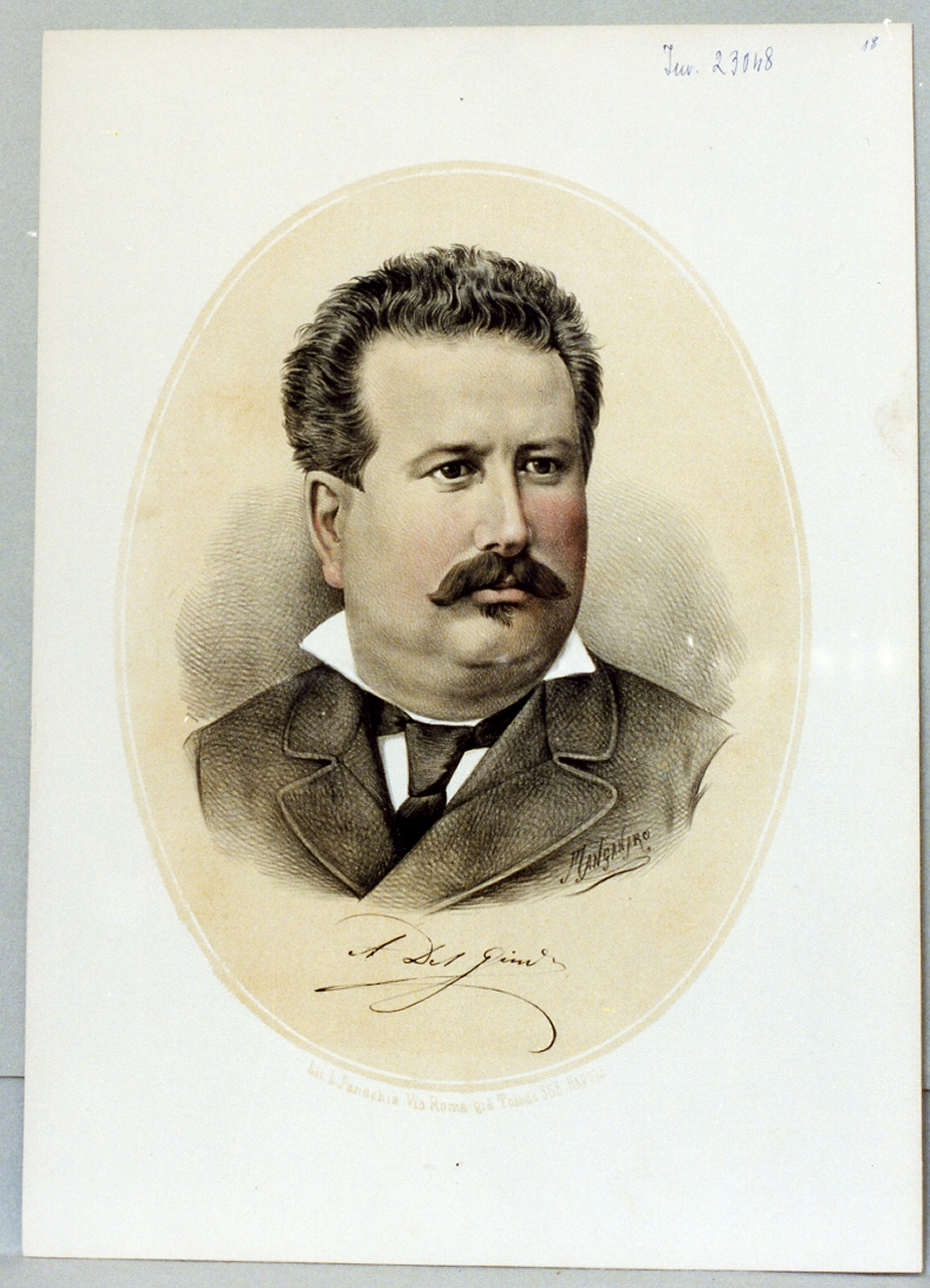 ritratto di Achille del Giudice (stampa) di Manganaro Antonio (sec. XIX)