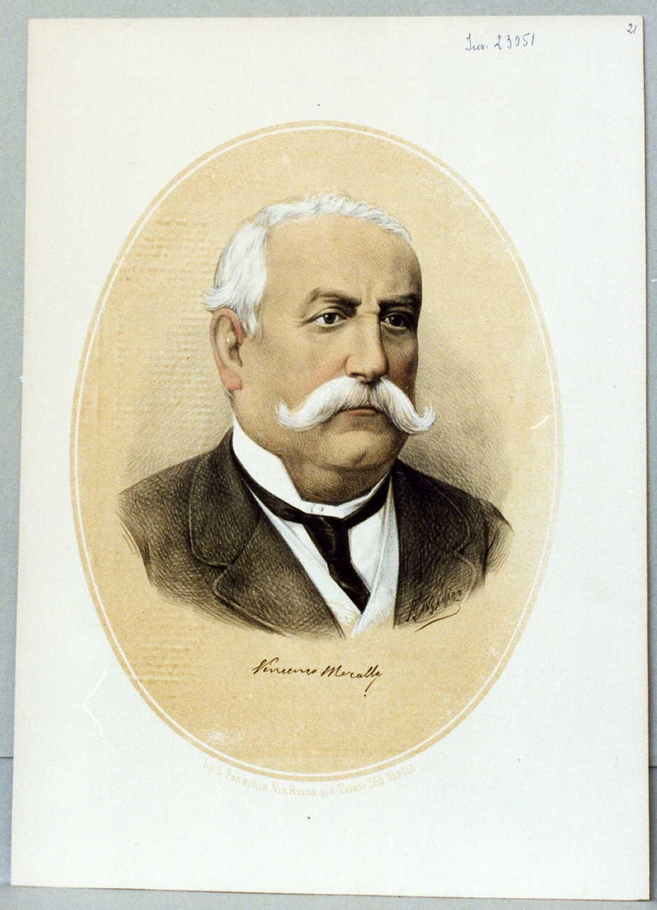 ritratto di Vincenzo Merolla (stampa) di Manganaro Antonio (sec. XIX)