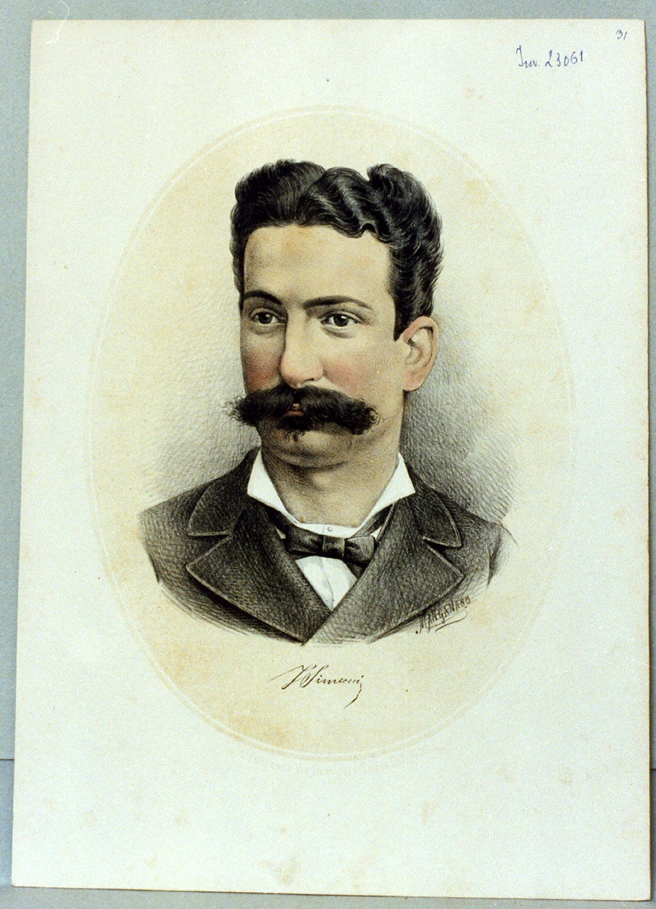 ritratto di Luigi Simeoni (stampa) di Manganaro Antonio (sec. XIX)