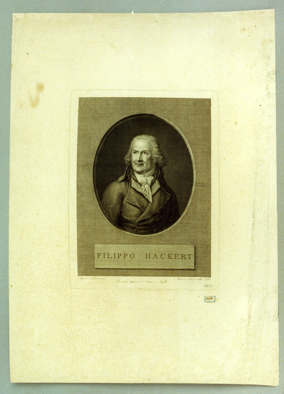 ritratto di Philippe Hackert (stampa) di Morace Ernest (secc. XVIII/ XIX)