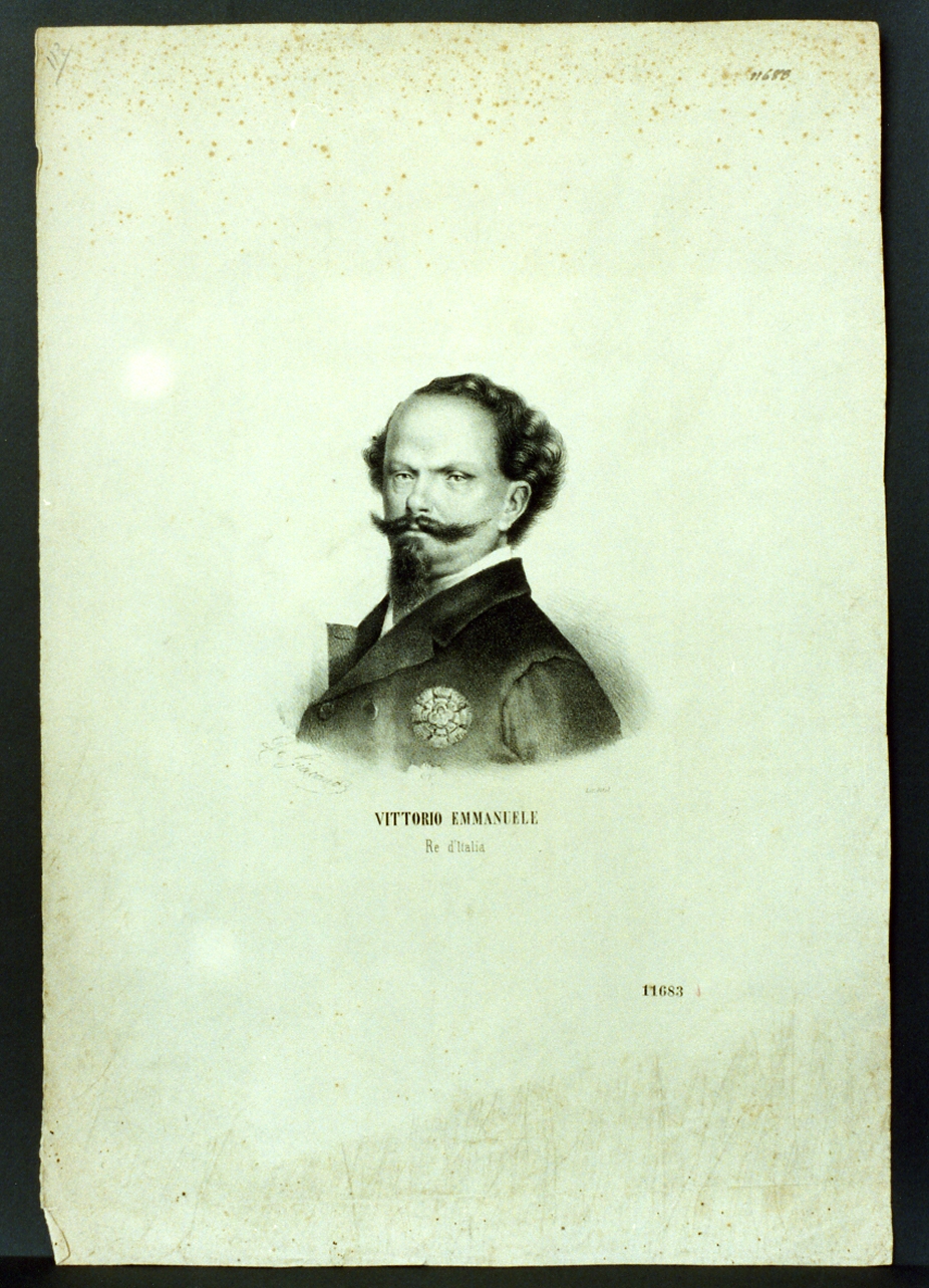 ritratto di Vittorio Emanuele II di Savoia (stampa) - ambito napoletano (sec. XIX)