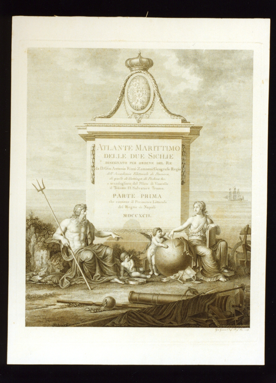 allegoria della Geografia (stampa) di Guerra Giuseppe (sec. XVIII)