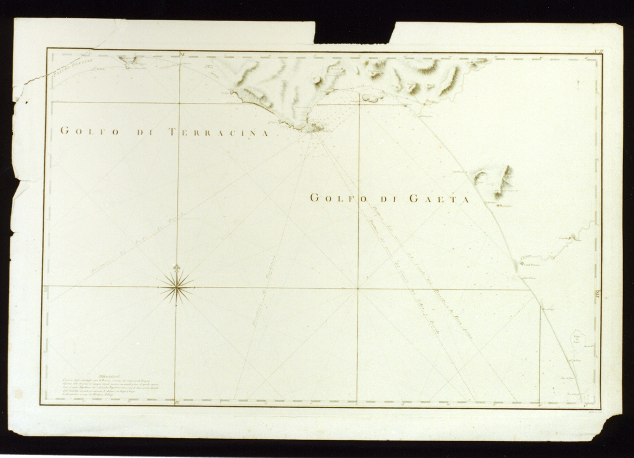 carta geografica del golfo di Gaeta (stampa) di Guerra Giuseppe (sec. XVIII)