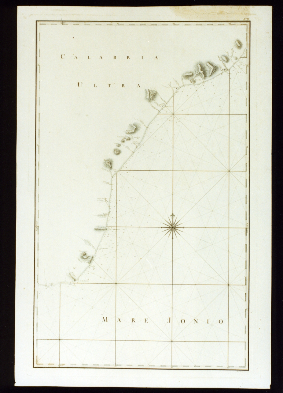 carta geografica della costa dalla Mozza al Fili (stampa) di Guerra Giuseppe (sec. XVIII)