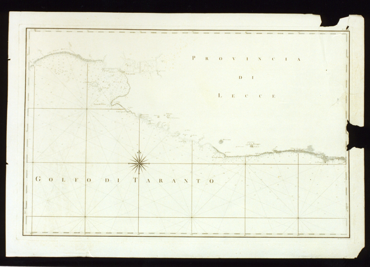carta geografica del golfo di Taranto (stampa) di Guerra Giuseppe (sec. XVIII)