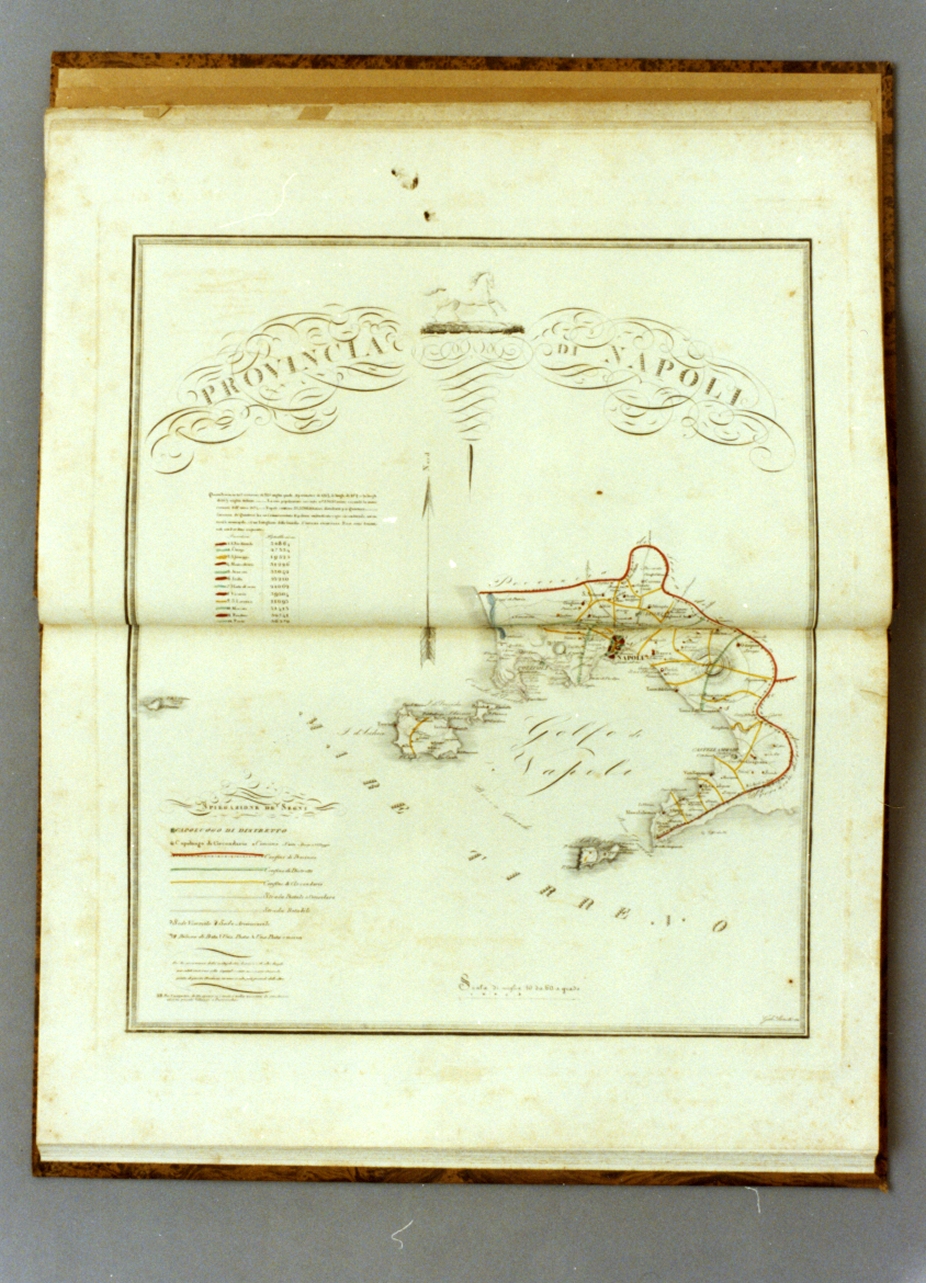 carta geografica della provincia di Napoli (stampa a colori) - ambito italiano (sec. XIX)
