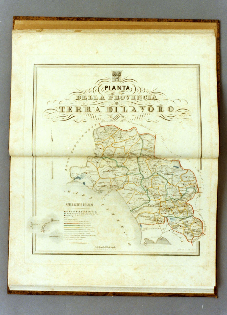 carta geografica della provincia di Terra di Lavoro (stampa a colori) - ambito italiano (sec. XIX)