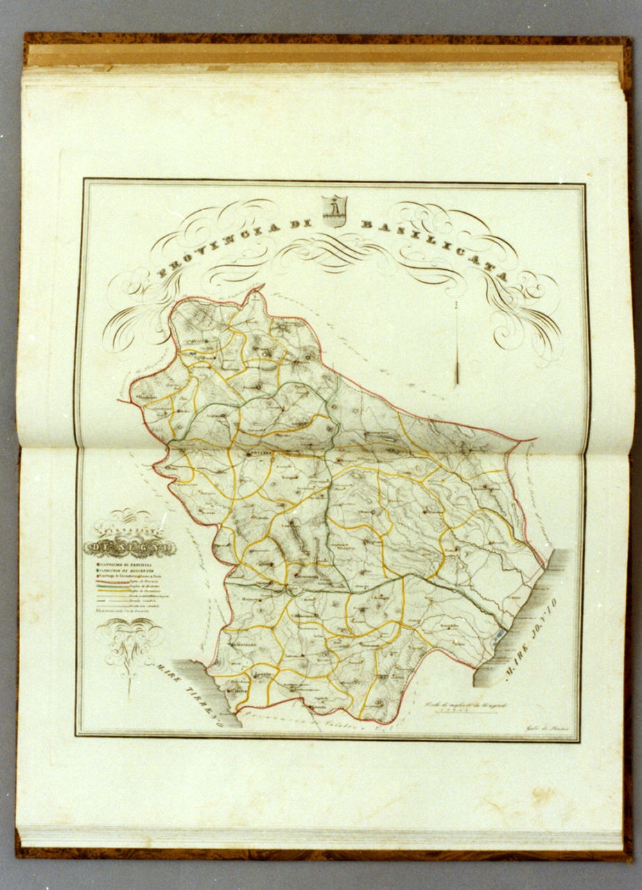 carta geografica della provincia di Basilicata (stampa a colori) - ambito italiano (sec. XIX)