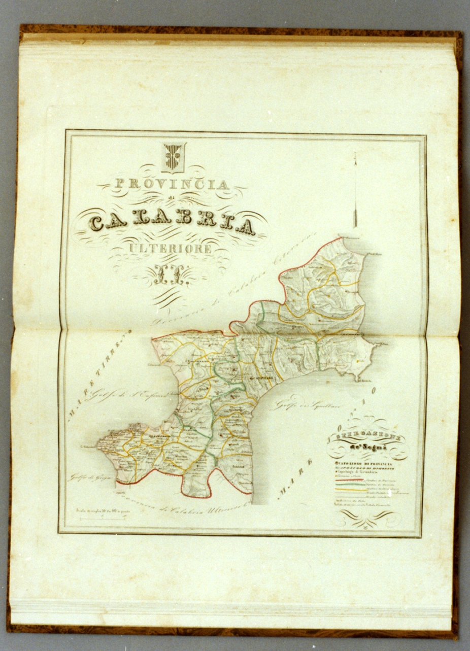 carta geografica della provincia di Calabria Ulteriore II (stampa a colori) - ambito italiano (sec. XIX)