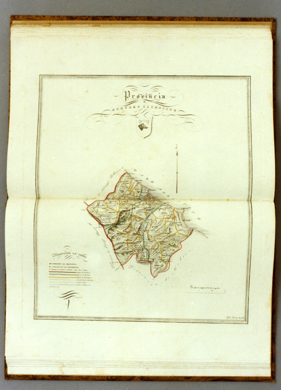 carta geografica della provincia di Abruzzo Citeriore (stampa a colori) - ambito italiano (sec. XIX)