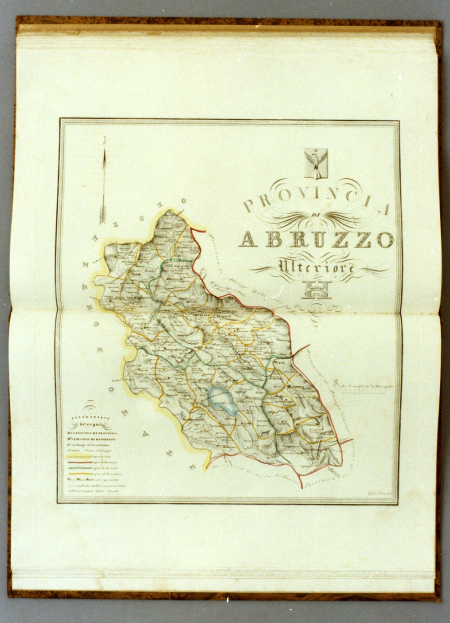 carta geografica della provincia di Abruzzo Uteriore II (stampa a colori) - ambito italiano (sec. XIX)