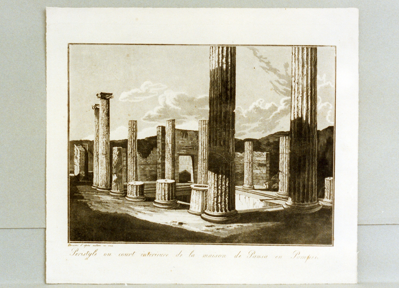 interno della villa di Pansa a Pompei (stampa) - ambito francese (sec. XIX)