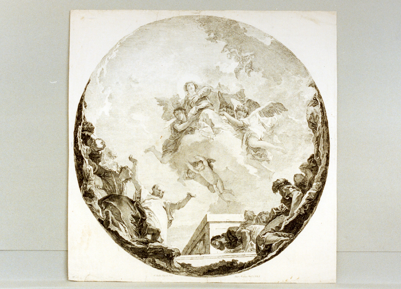 assunzione della Madonna (stampa) di Tiepolo Giovanni Battista (sec. XVIII)