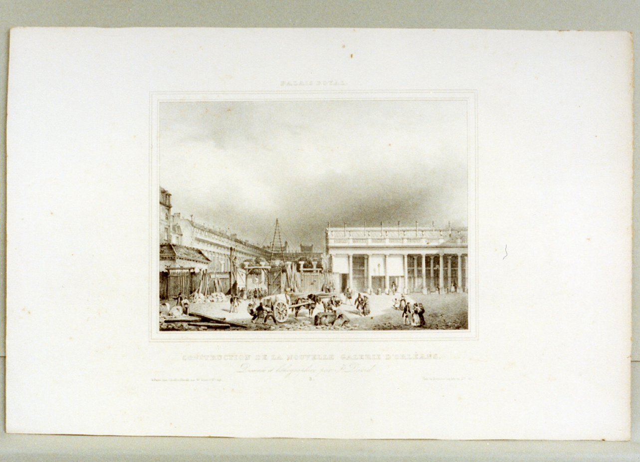 veduta di città (stampa) di David Jules (sec. XIX)