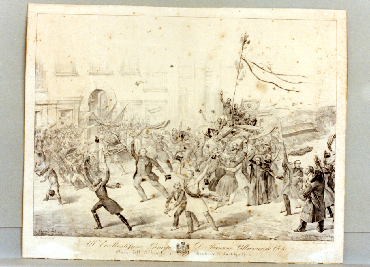 proclamazione di Ferdinando II (stampa) di Wenzel Francesco (sec. XIX)