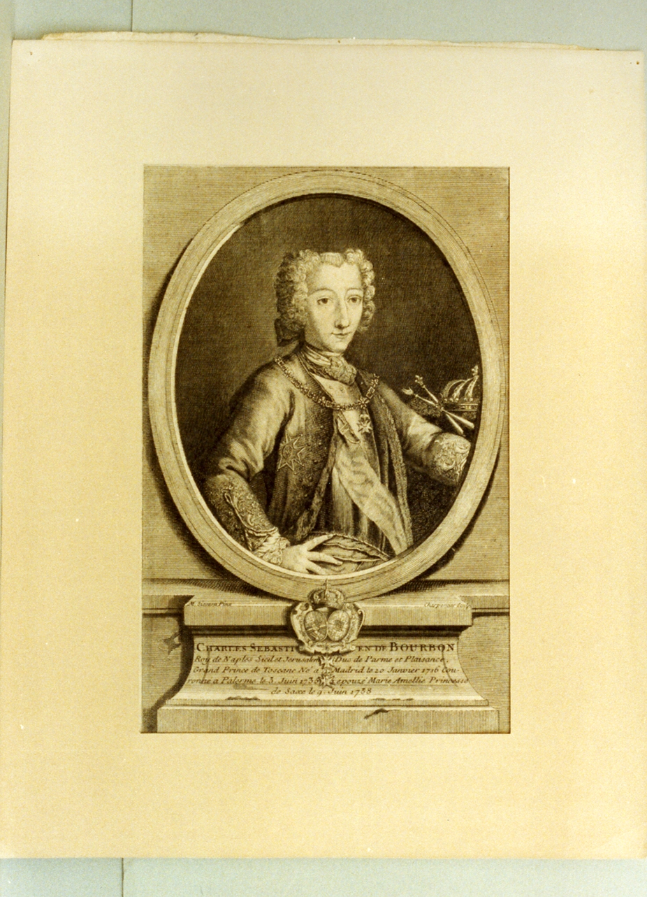 ritratto d'uomo (stampa) di Charpentier Etienne, Siscara Matteo (sec. XVIII)