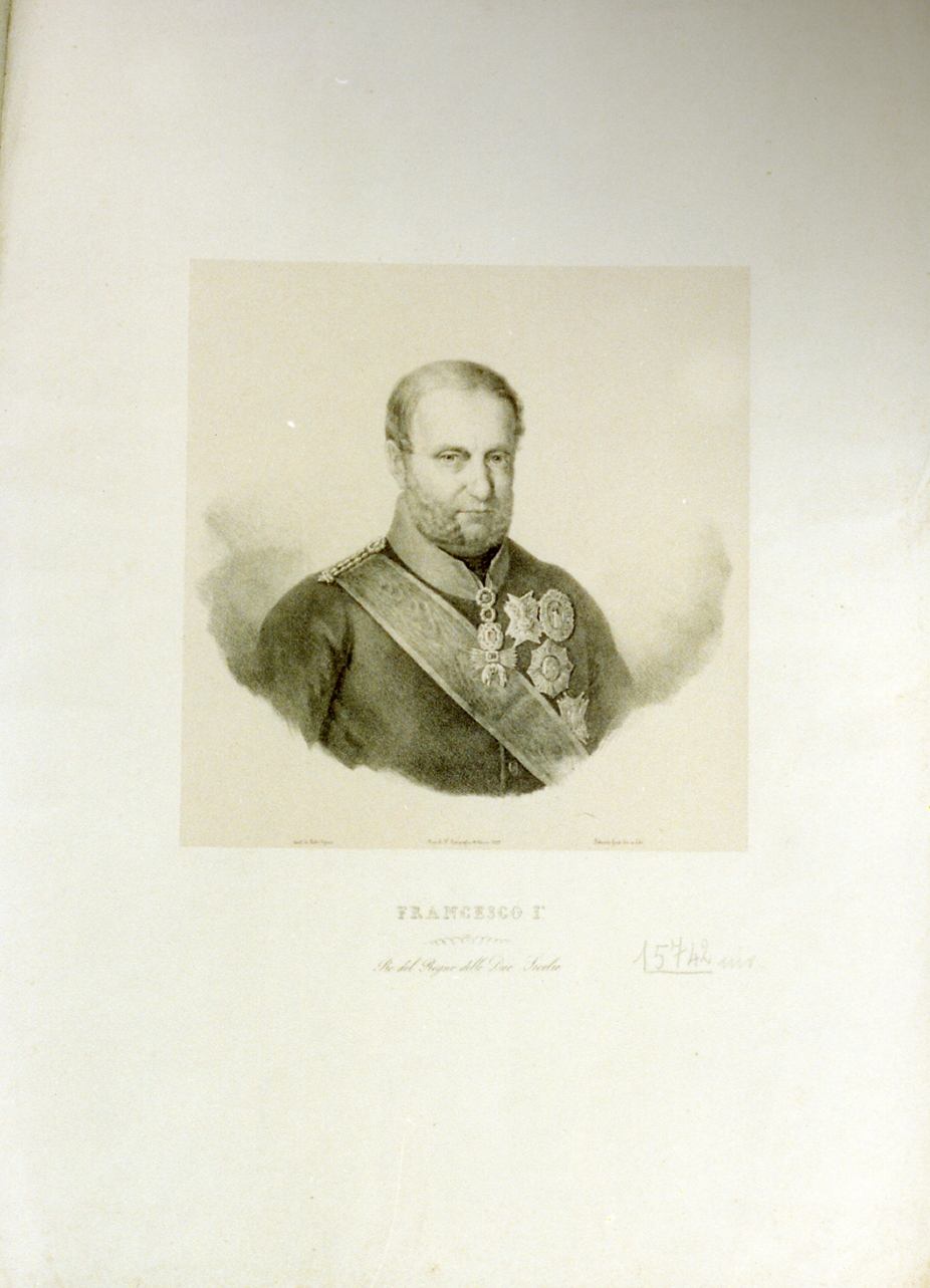 ritratto d'uomo (stampa) di De Falco Carlo, Gatti Federico (sec. XIX)