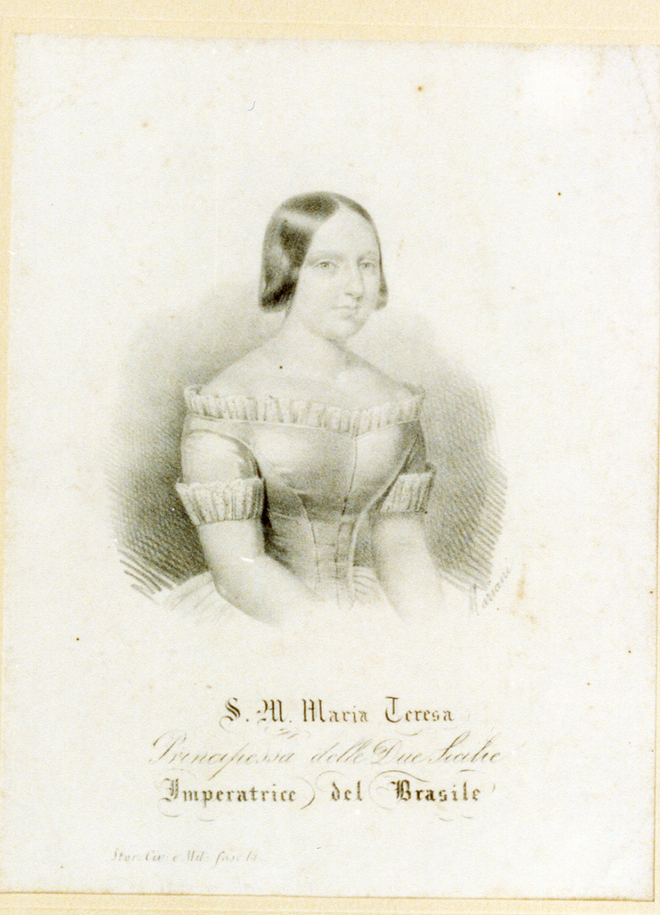 ritratto di donna (stampa) di Mariani Cesare (metà sec. XIX)