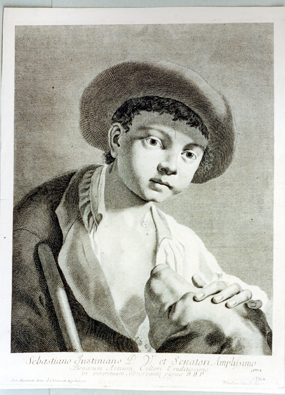 ritratto di fanciullo (stampa) di Cavalli Nicolò (secc. XVIII/ XIX)