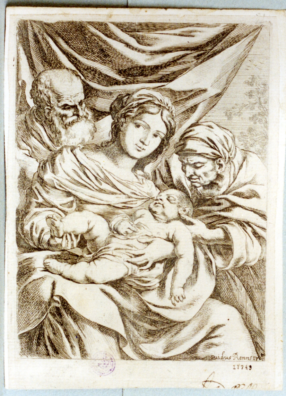 Sacra Famiglia con Sant'Anna (stampa) di Reni Guido (prima metà sec. XVIII)