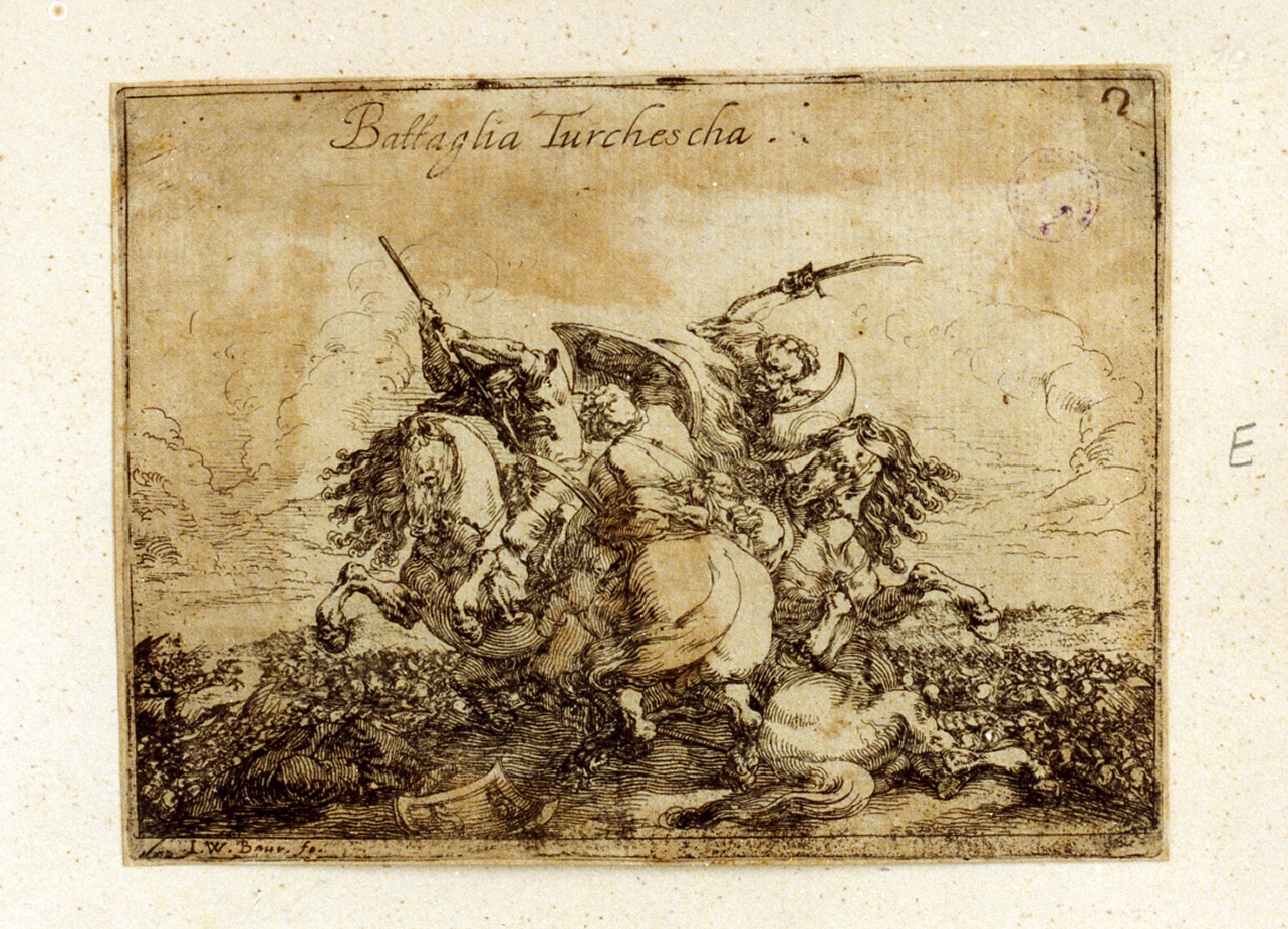 scena di battaglia (stampa) di Baur Johann Wilhelm (sec. XVII)