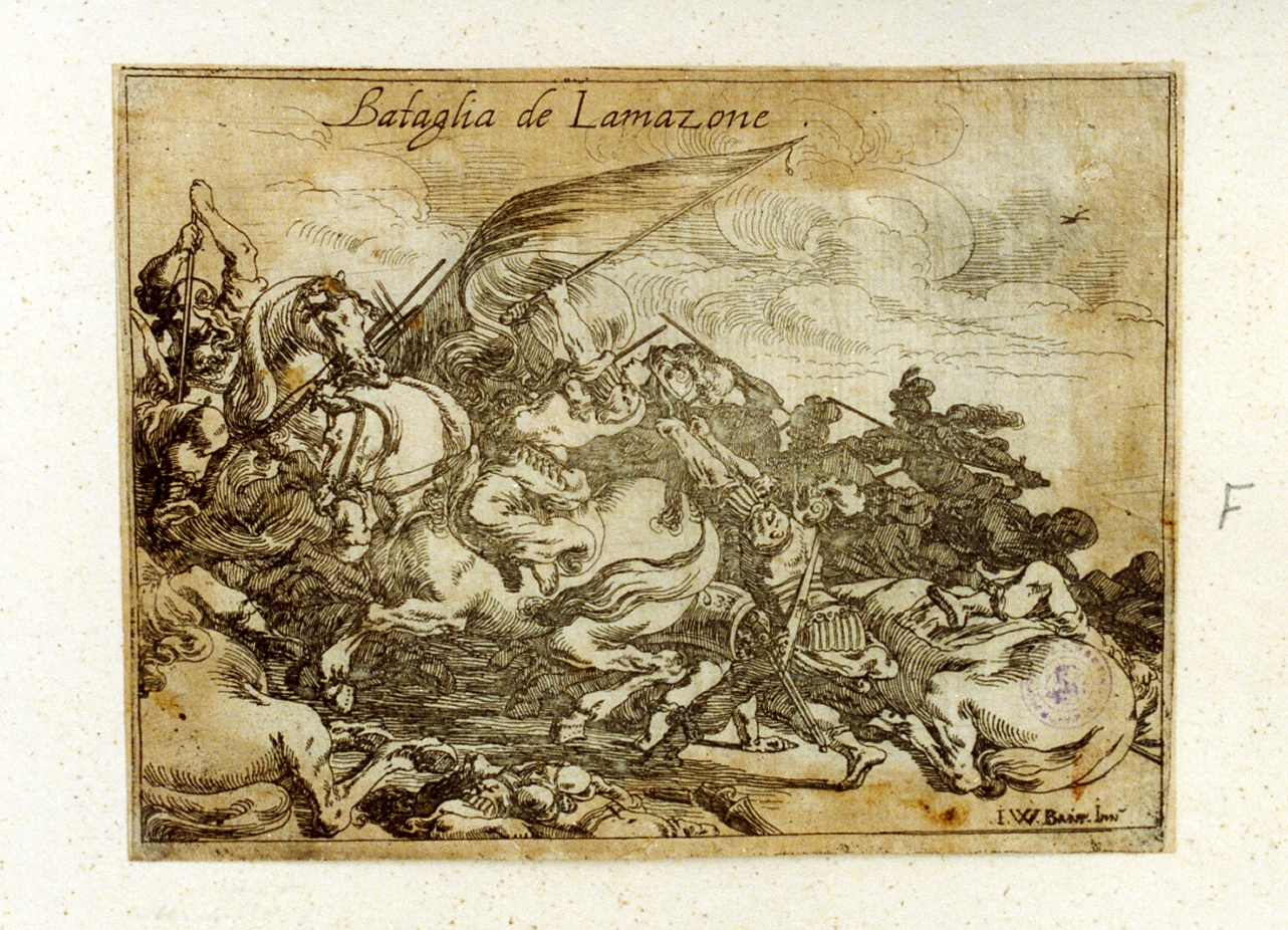 scena di battaglia (stampa) di Baur Johann Wilhelm (sec. XVII)