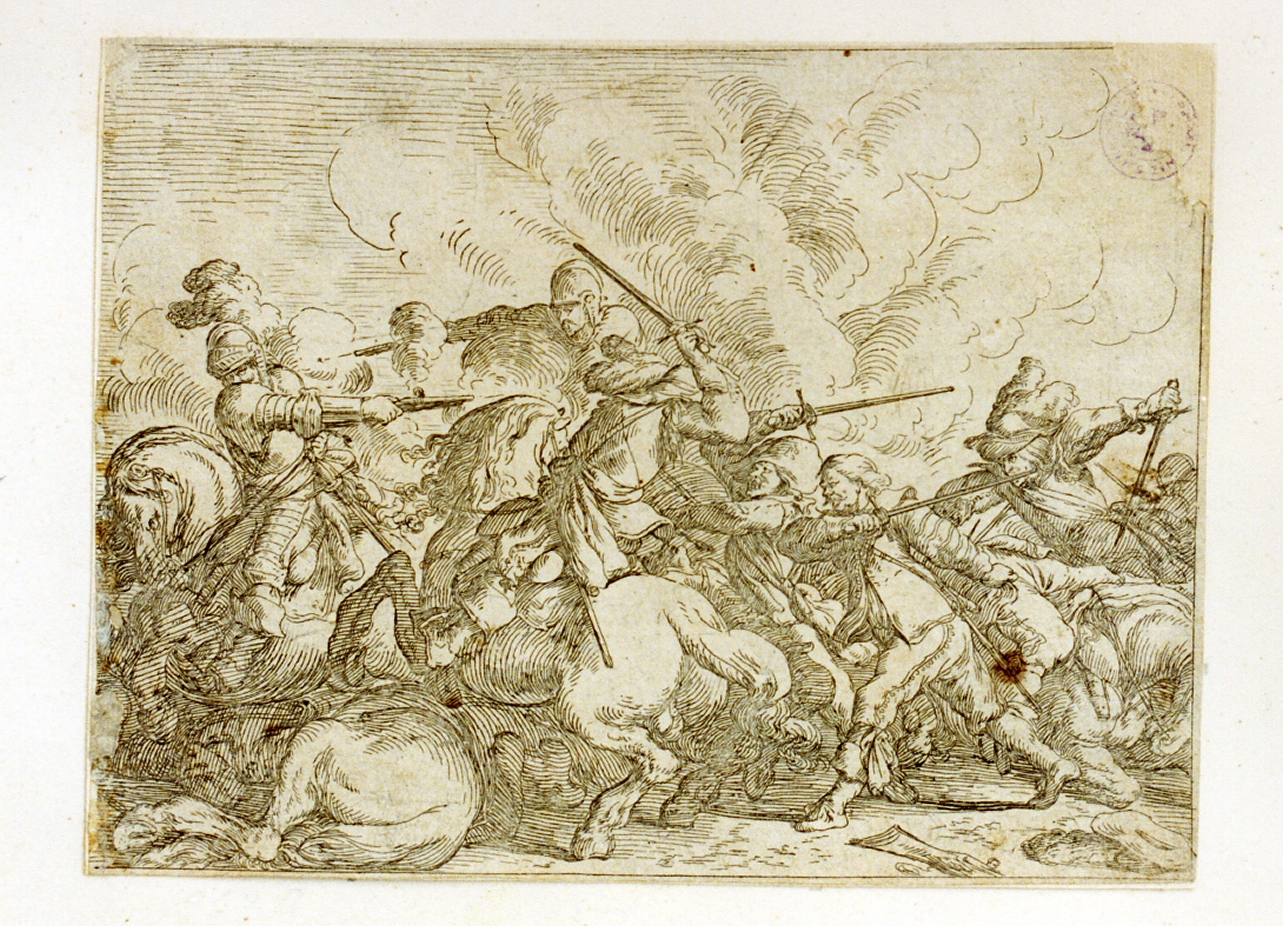 scena di battaglia (stampa) di Baur Johann Wilhelm (sec. XVII)
