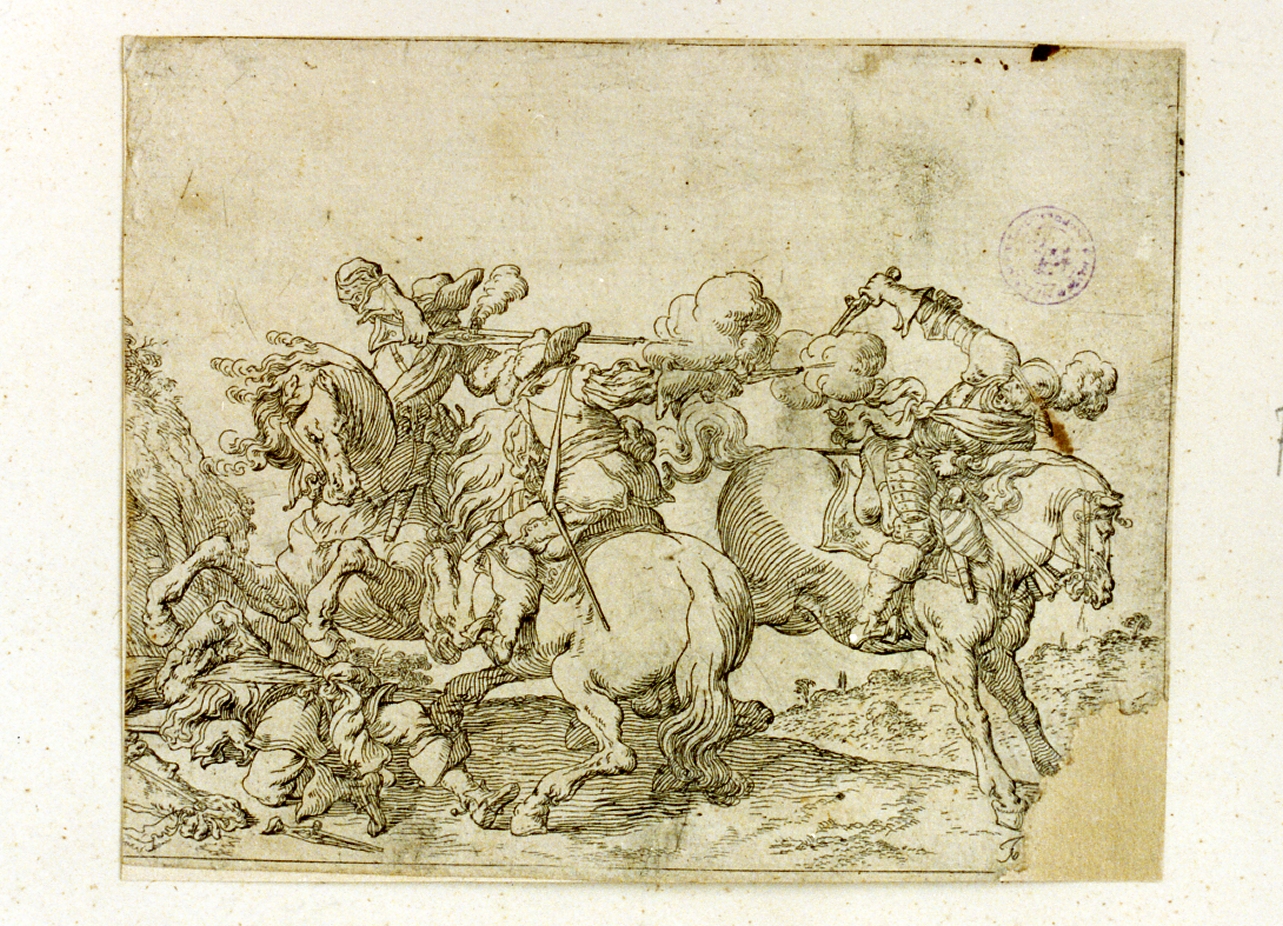 scena di battaglia (stampa) di Baur Johann Wilhelm (sec. XVII)