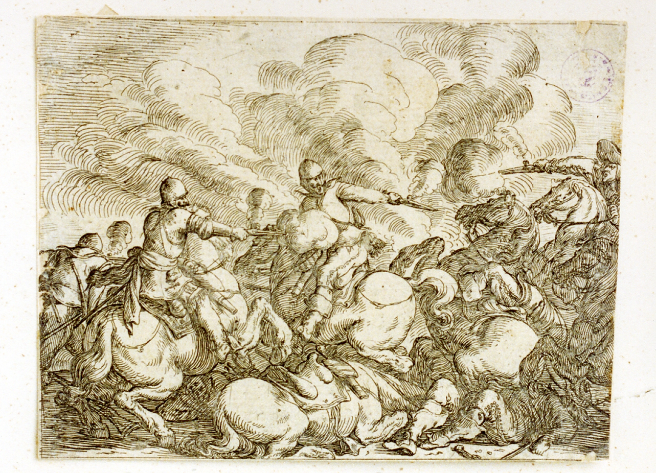 scena di battaglia (stampa) di Baur Johann Wilhelm (sec. XVII)