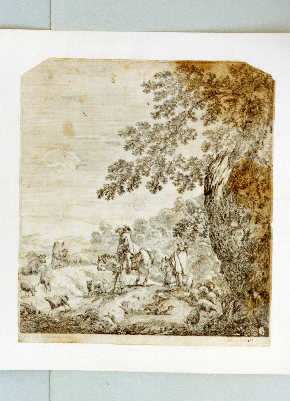 paesaggio con cavalieri (stampa) di Della Bella Stefano (sec. XVII)