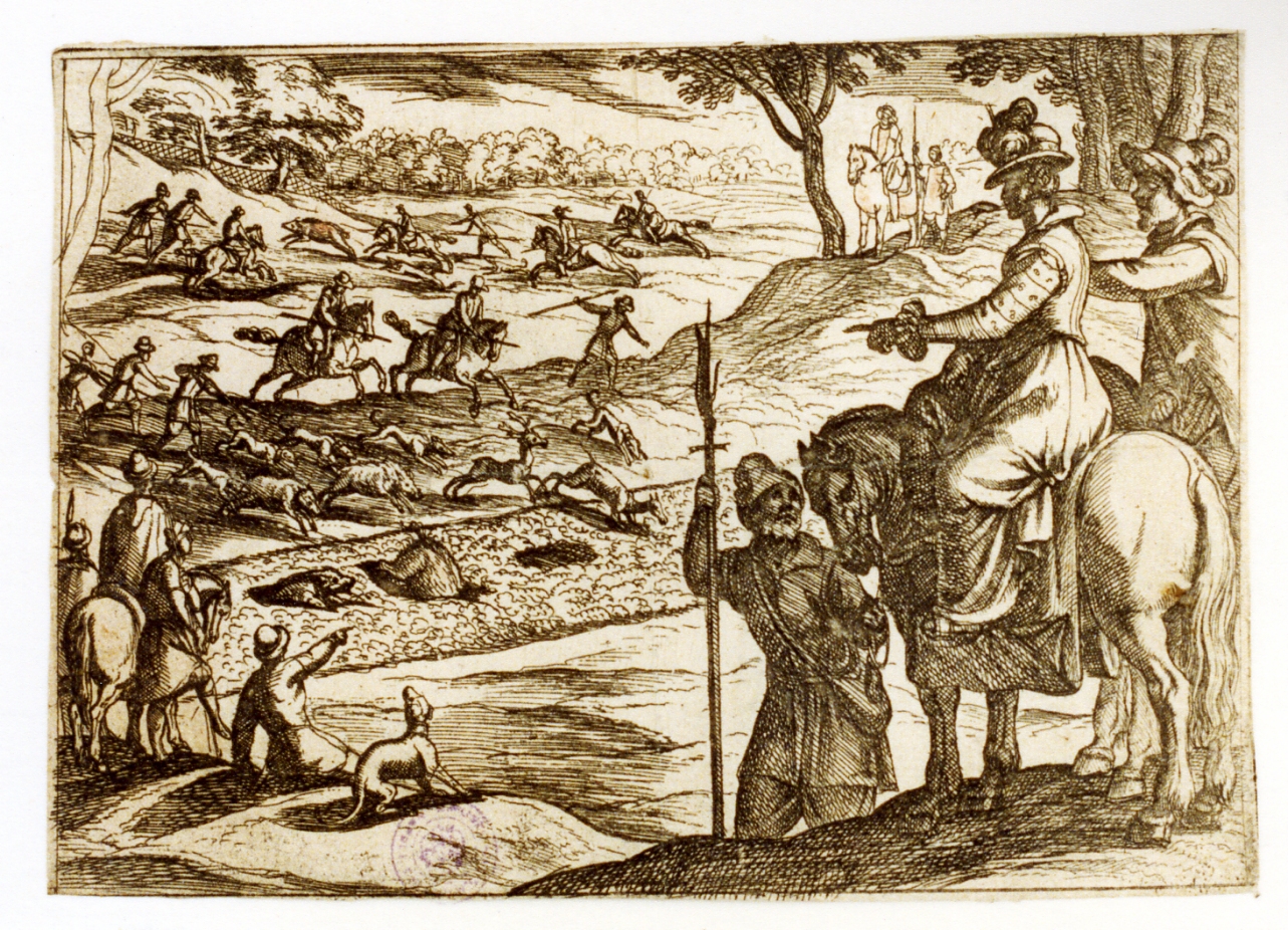 scena di caccia (stampa) di Tempesta Antonio (secc. XVI/ XVII)