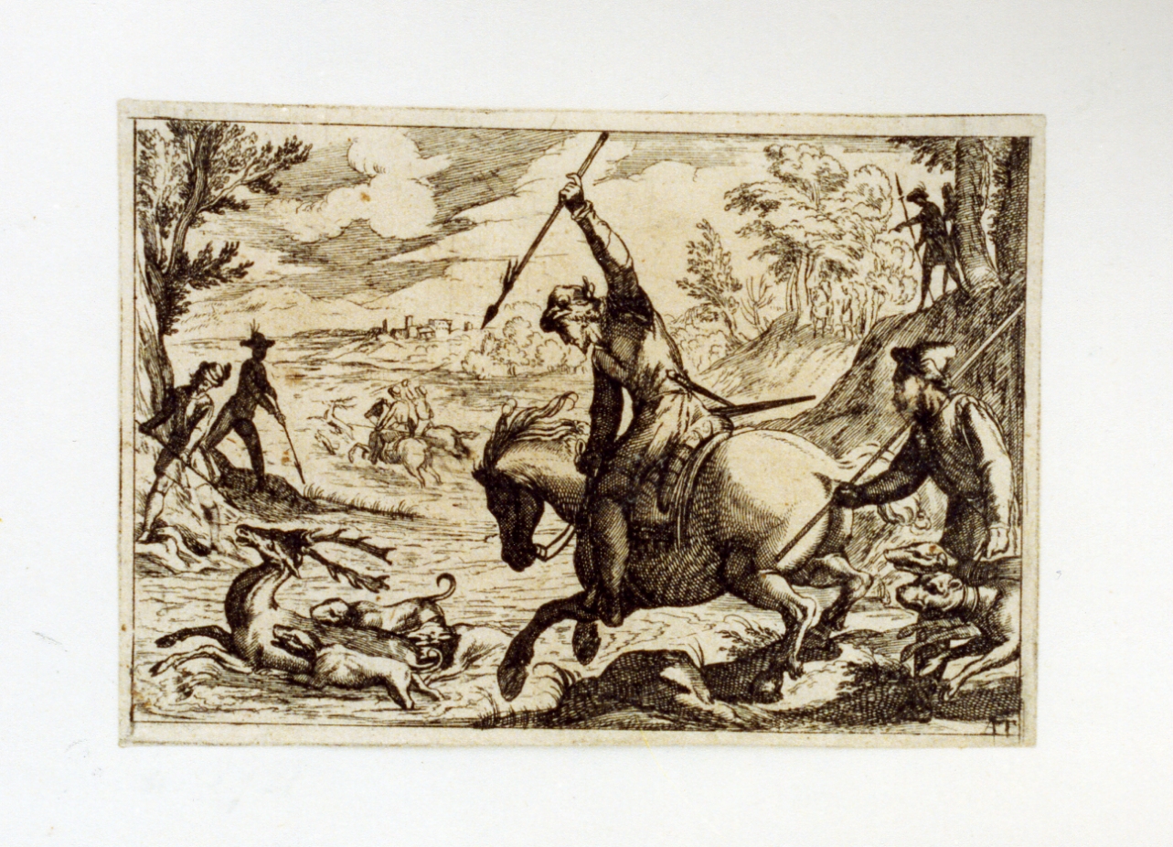 caccia al cervo (stampa) di Tempesta Antonio (secc. XVI/ XVII)